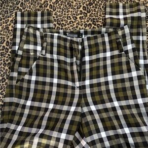 New York & Company Black and Olive Plaid Pants